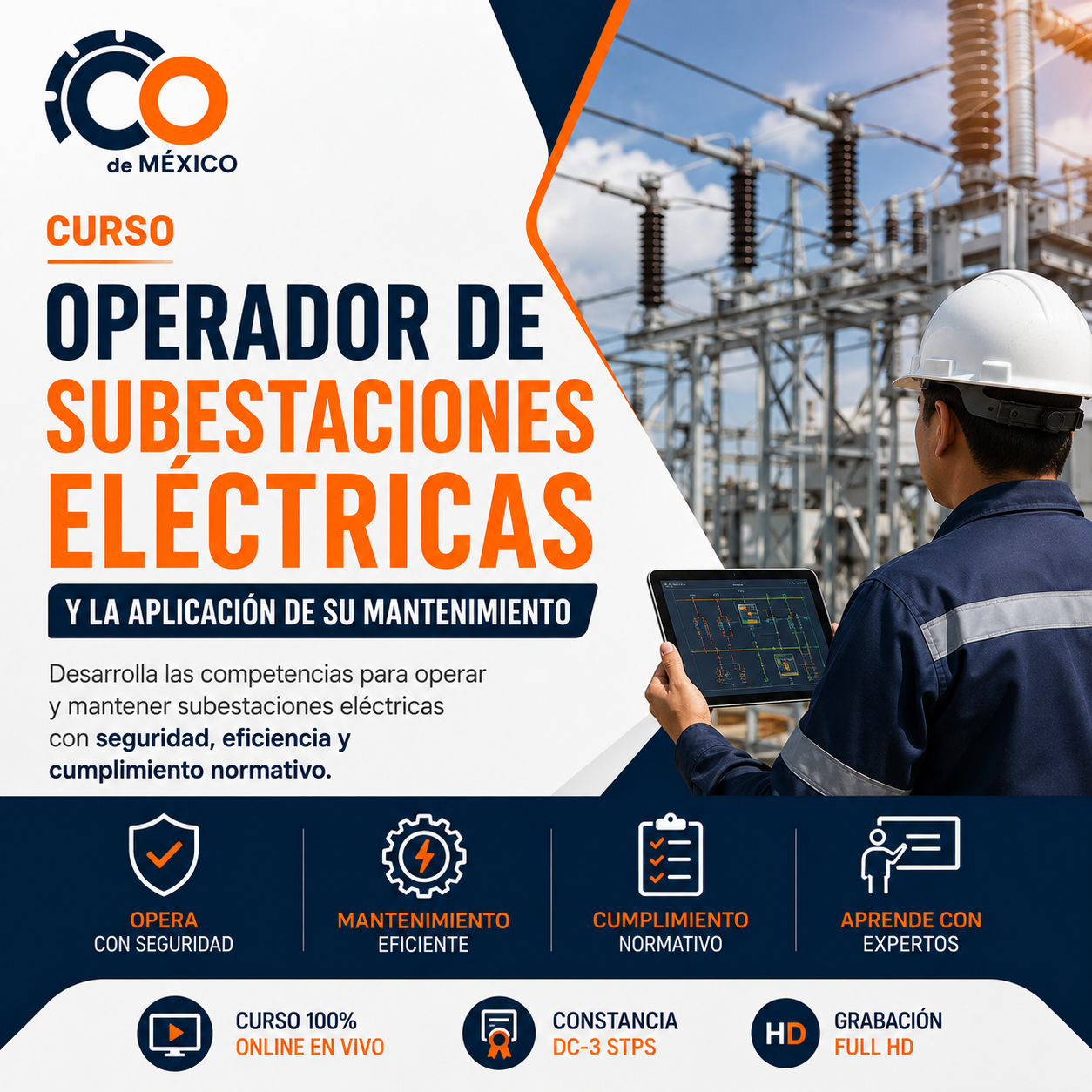 CURSO OPERADOR DE SUBESTACIONES ELÉCTRICAS  Y LA APLICACIÓN DE SU MANTENIMIENTO