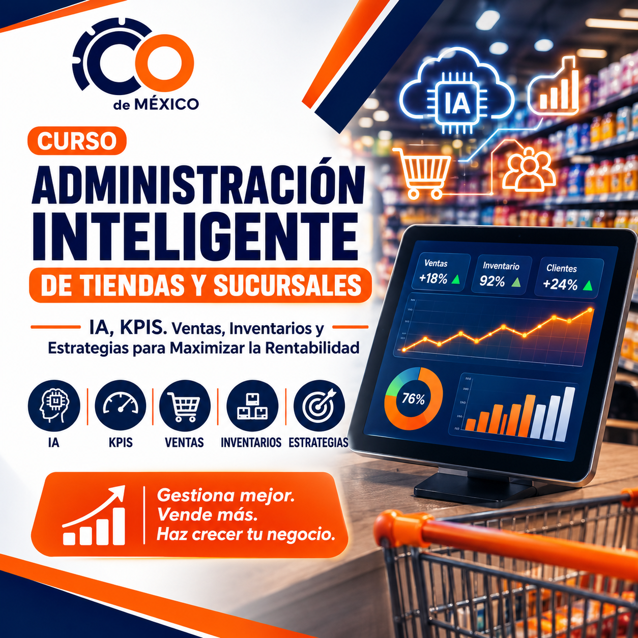 ADMINISTRACIÓN INTELIGENTE DE TIENDAS Y SUCURSALES IA, KPIS. Ventas, Inventarios y Estrategias para Maximizar la Rentabilidad