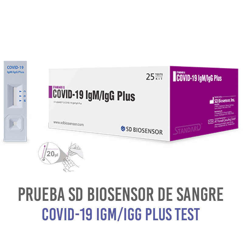 PRUEBA SD BIOSENSOR DE SANGRE COVID-19 IGM/IGG PLUS TEST